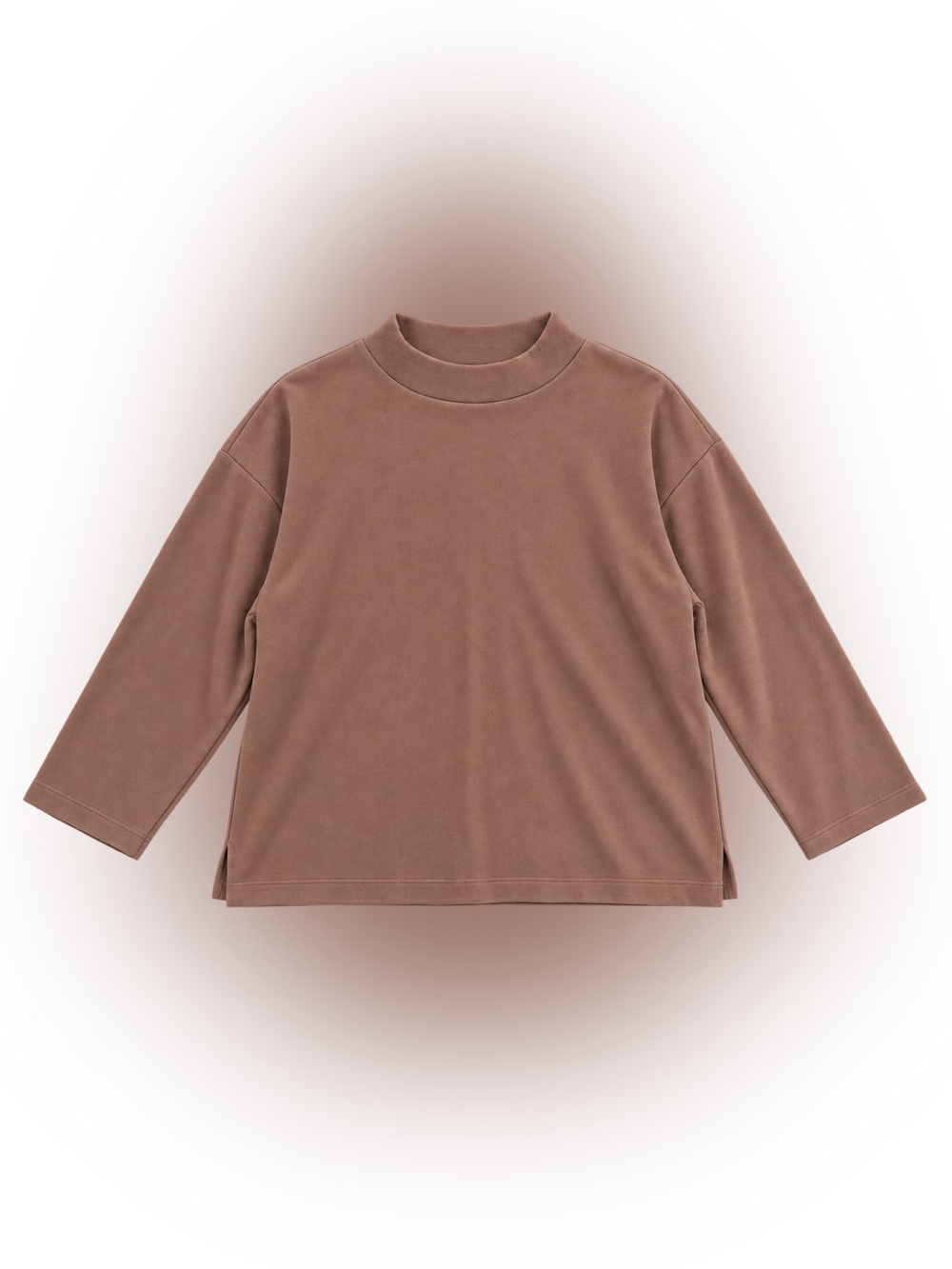 (Matching Set) Women's Mock Neck Pullover Sweater and midi Skirt Set  - Brown